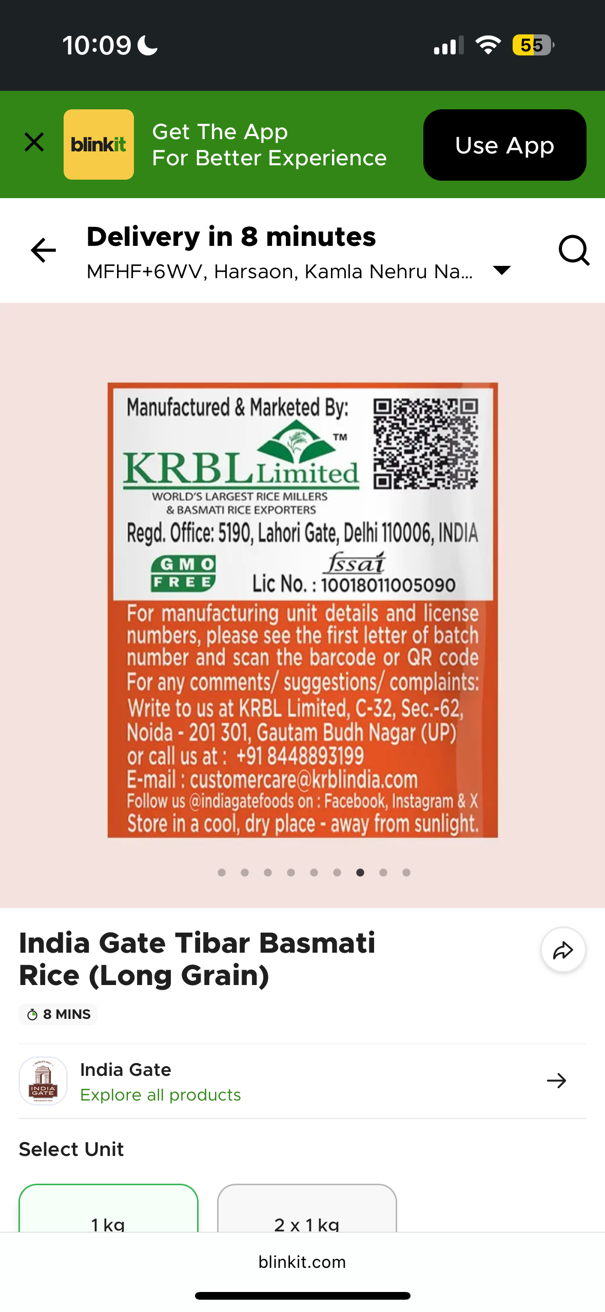 India Gate Tibar 1kg